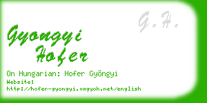 gyongyi hofer business card
