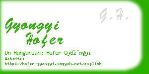 gyongyi hofer business card